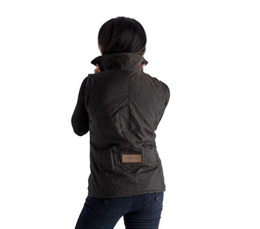 Women's oilskin vest desined with shaping for comfortable fit